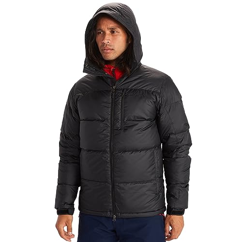 MARMOT Men’s Guides Down Hoody Jacket | 700 Fill Down-Insulated, Water-Resistant, Lightweight Puffer Coat, Jet Black, Medium - Image 1