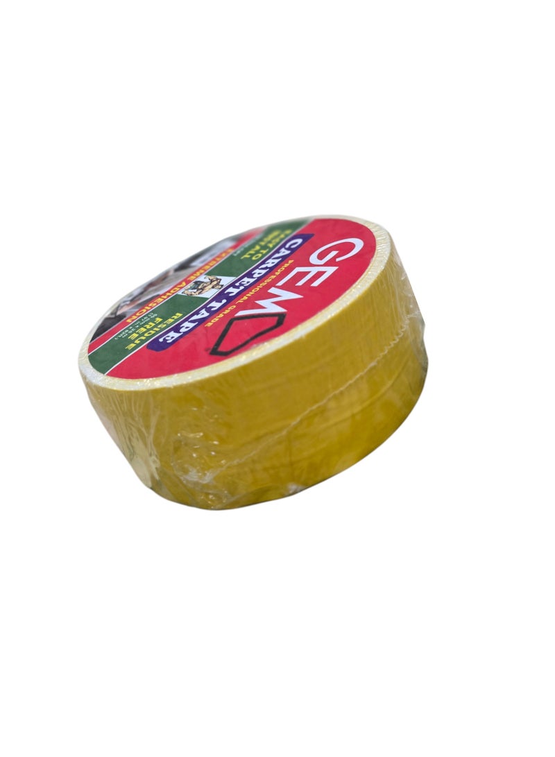 جم شريط جيم لاصق مزدوج الوجهين للسجاد 50 مم × 25 م – درجة احترافية، لاصق مطاطي، استخدام شاق، بدون بقايا، أصفر - Image 4