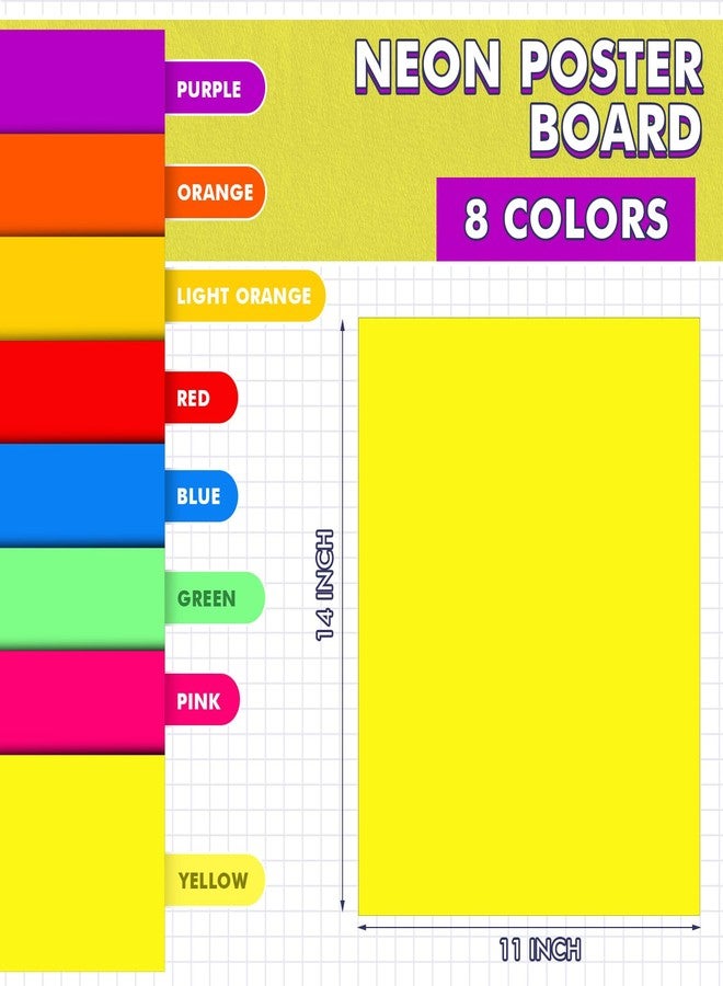 Fuyoooo 100 Pack Neon Poster Board 11" x 14" Assorted Colored Cardstock - Bulk Construction Paper for Creative Crafts, Business Presentations, Graphic Displays, Art Projects & Sign Making - Image 2