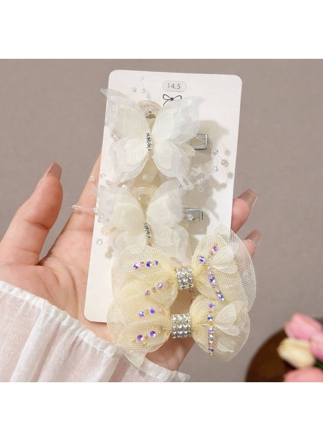 Girls Hair Clips Set (Bows & Butterflies) – 4 Pieces, Elegant Design & High Quality - Image 1
