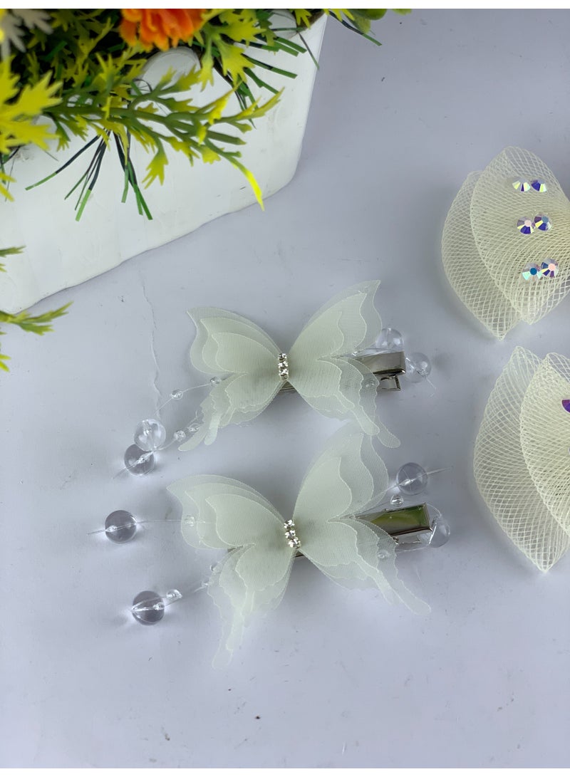 Girls Hair Clips Set (Bows & Butterflies) – 4 Pieces, Elegant Design & High Quality - Image 4