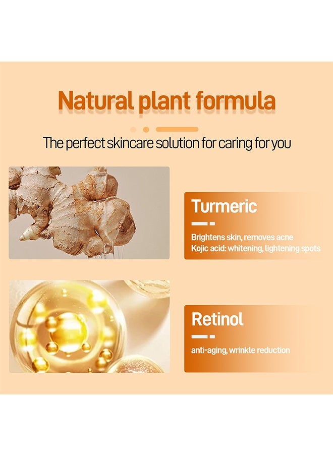 روبيريل كريم الكركم + حمض الكوجيك ، يهدئ التجاعيد ، مضاد للشيخوخة وتفتيح ، يضيء البشرة ، يزيل حب الشباب ، التبييض ، البقع التفتيح 50 جم - Image 3