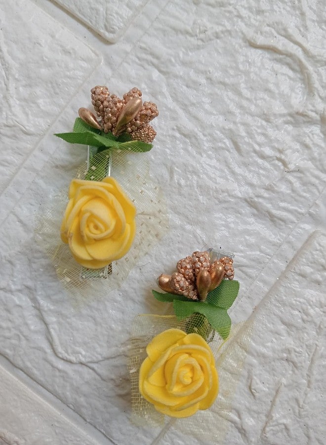 SP SELLPLUS Sellplus Yellow Rose Flower Hair Clip Stylish Hair Pins for women/girls/babies. (Design 5, 12) - Image 5