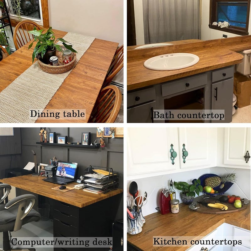 EeeComing 472.4" x 17.7" Wood Contact Paper Wood Self Adhesive Wallpaper Rustic Removable Wood Contact Paper Shelf Paper Desk Table Wood Wallpaper - Image 2