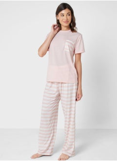 Stripped T-Shirt Pyjama Set