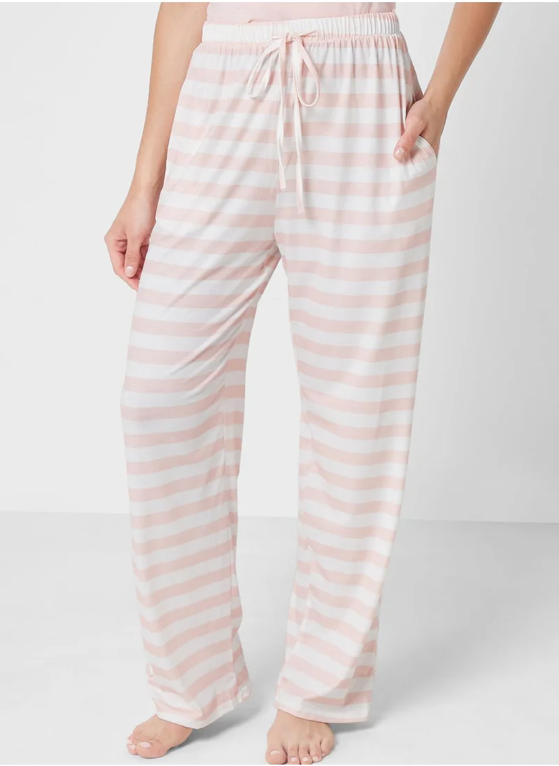 Ginger Stripped T-Shirt Pyjama Set