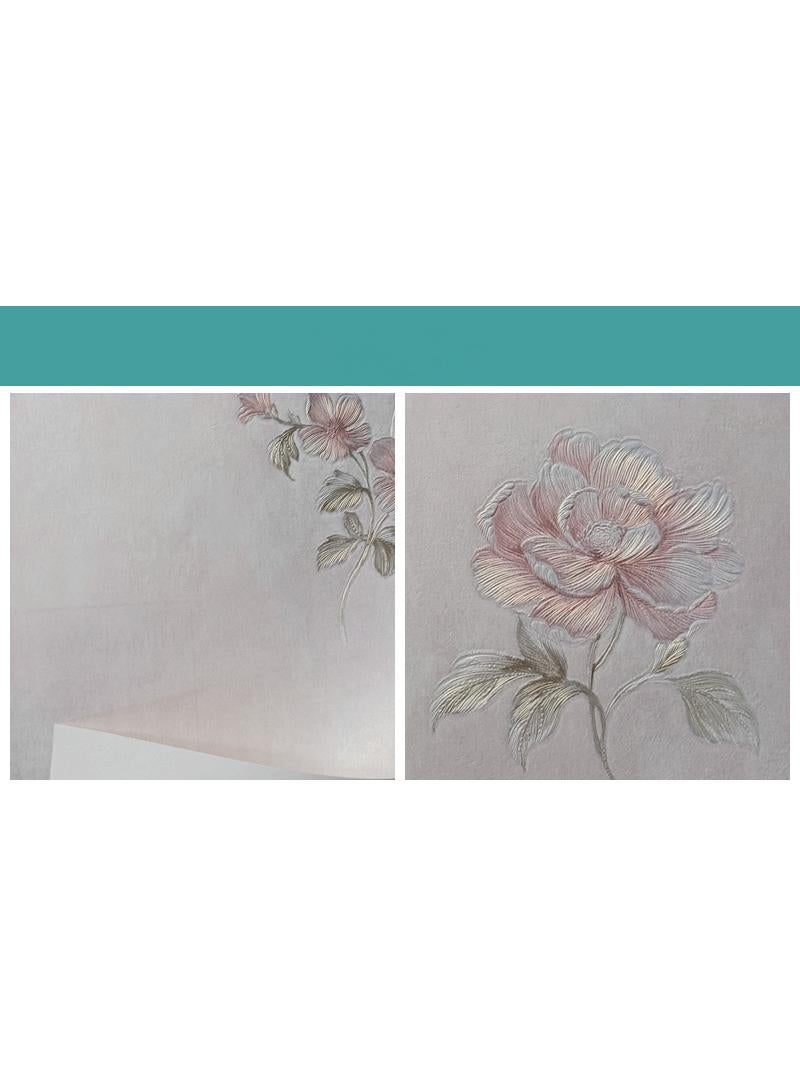 الأزرق جي دبليو خلفيات الزهور الريفية 3D بسيطة تنطبق على غرف النوم وغرف المعيشة والفنادق وصالونات التجميل وردة دافئة الجميلة قمع خلفيات - Image 2