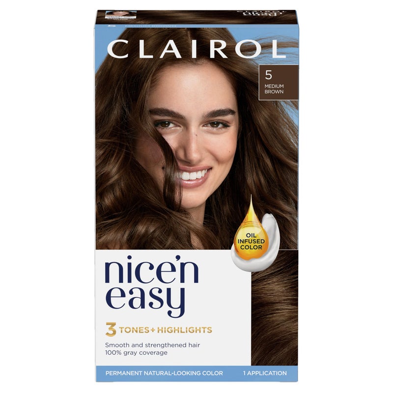 CLAIROL صبغة شعر دائمة من كليرول نيسن إيزي، 5 بني متوسط، عبوة من 1 - Image 1
