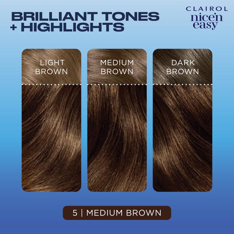 CLAIROL صبغة شعر دائمة من كليرول نيسن إيزي، 5 بني متوسط، عبوة من 1 - Image 4