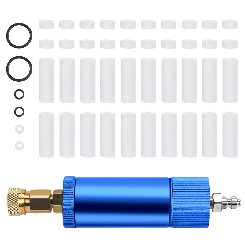 VerRich PCP Hand Pump Air Filter WaterOil Separator with Female and Male Quick Connect for High Pressure Air Compressor Pump 30MpaBlue - Image 1