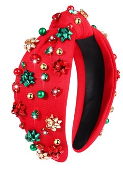 NVENF Jeweled Plaid Headband with Embellished Crystals and Pearls - Knotted Wide Top Knot Hair Accessory for Women, Holiday Outfits & Gifts - pzsku/Z914457EA6336C9C61987Z/45/_/1731587632/00b3c163-a9fa-4c6a-bd16-a289a6d7713e