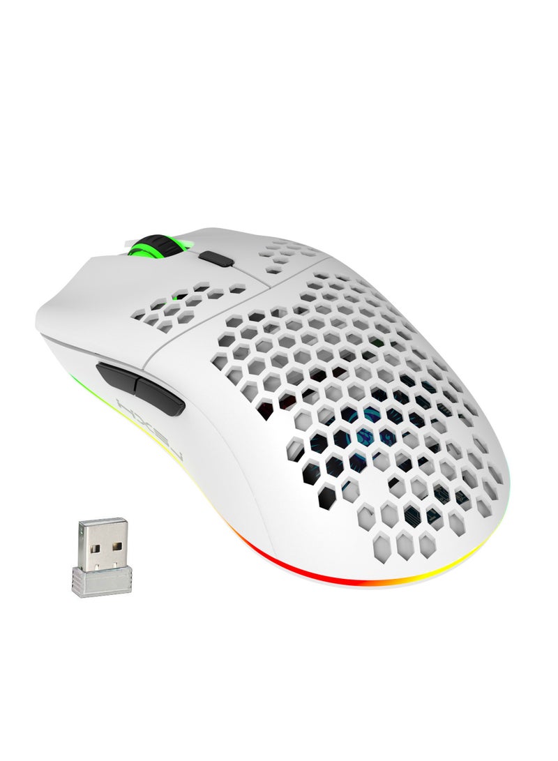 2.4G Wireless Gaming Mouse | Lightweight Design with Honeycomb RGB Lighting and 6 Programmable ons - Image 1