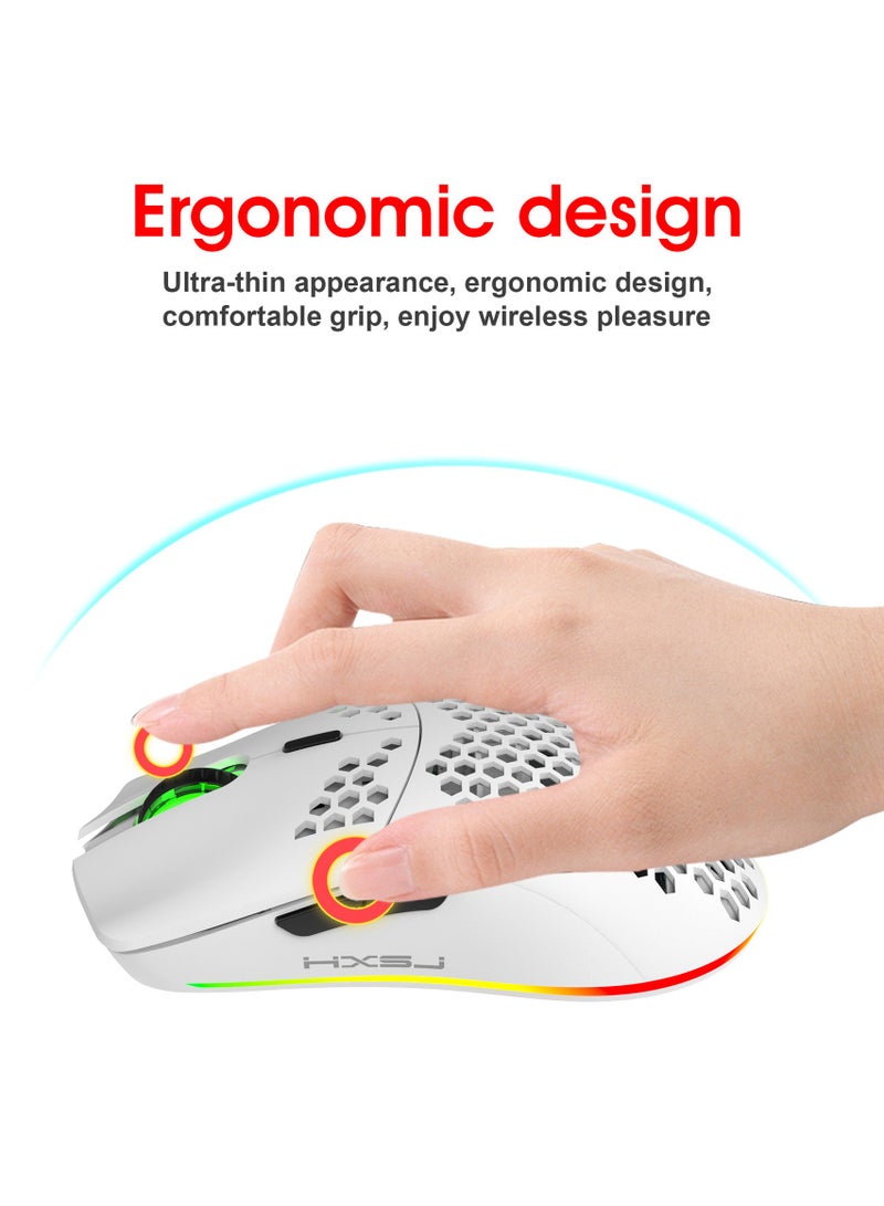2.4G Wireless Gaming Mouse | Lightweight Design with Honeycomb RGB Lighting and 6 Programmable ons - Image 2