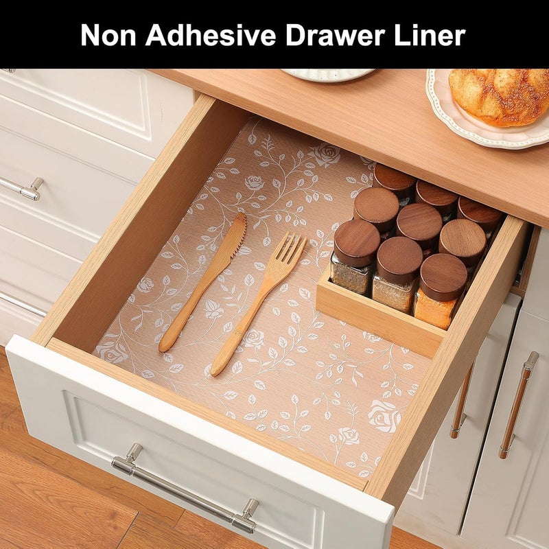 Porslin Kitchen Rack Sheets, Cupboard Liners, Drawer Mats, Wardrobe Shelf Covers - 45cm x 5m, Anti-Slip, Waterproof, Washable, BPA-Free, Durable, Reusable, Transparent, Food Grade - Image 5