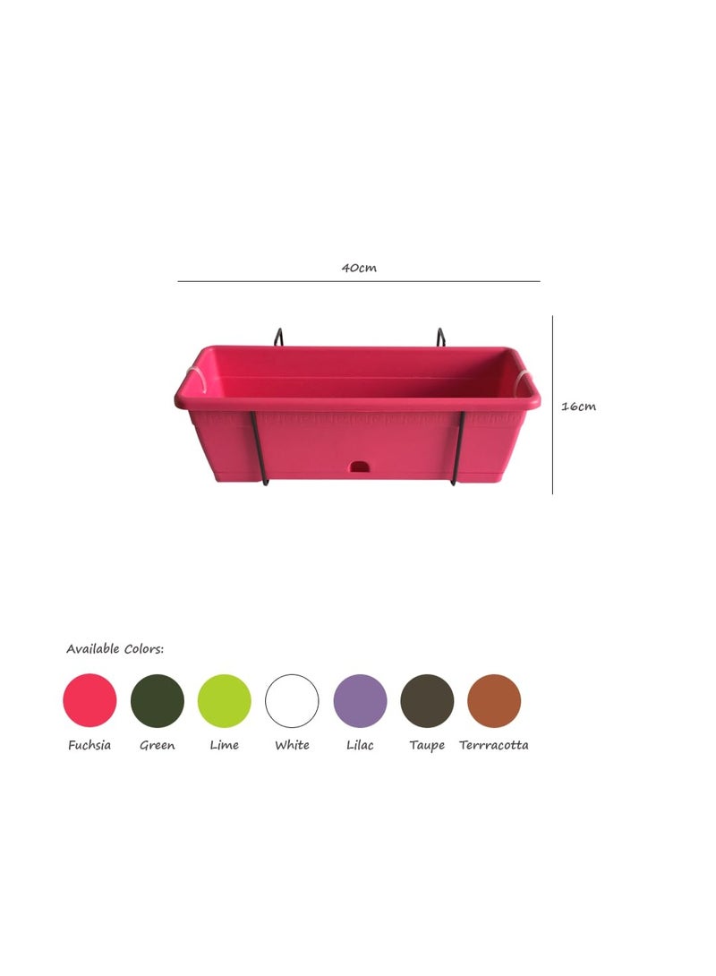 IDEL Rectangular Hanging Flower Planter KIT VERSILIA 40CM-50CM – Balcony & Indoor Garden Pots with Hooks – Durable Plastic Hanging Planters – Made in Italy - by Idel - Image 5