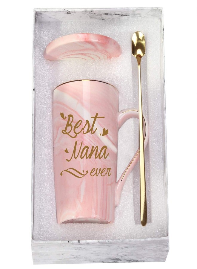 Toshiy Best Nana Ever Mug Best Nana Coffee Mug Nana Mug Gifts Birthday Mothers Day Gifts for Mom Grandma from Grandkids Granddaughter Grandson Grandchildren Gifts 14 Ounce Pink with Gift Box - Image 1