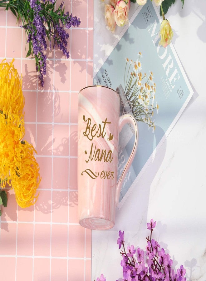 Toshiy Best Nana Ever Mug Best Nana Coffee Mug Nana Mug Gifts Birthday Mothers Day Gifts for Mom Grandma from Grandkids Granddaughter Grandson Grandchildren Gifts 14 Ounce Pink with Gift Box - Image 3