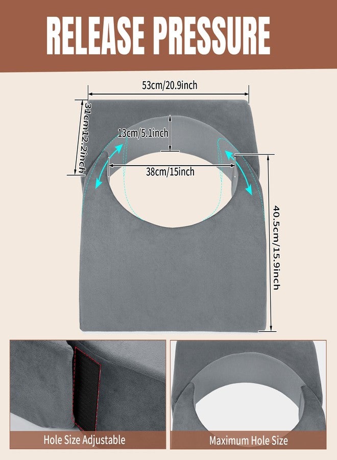 HOMBYS Adjustable Size BBL Pillow After Surgery for Sleeping,High Density Foam Butt Pillow,Brazilian Butt Lift Pillow Post Surgery Recovery for Sleeping,BBL Chair with Hole (Dark Grey) - Image 5