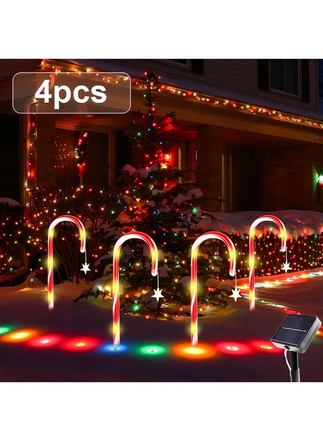 4 In 1 Solar Candy Cane Lights Outdoor Garden Decoration 8 Modes Weather Resistant - Image 1