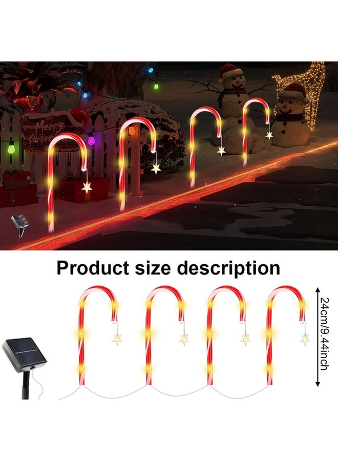 4 In 1 Solar Candy Cane Lights Outdoor Garden Decoration 8 Modes Weather Resistant - Image 4