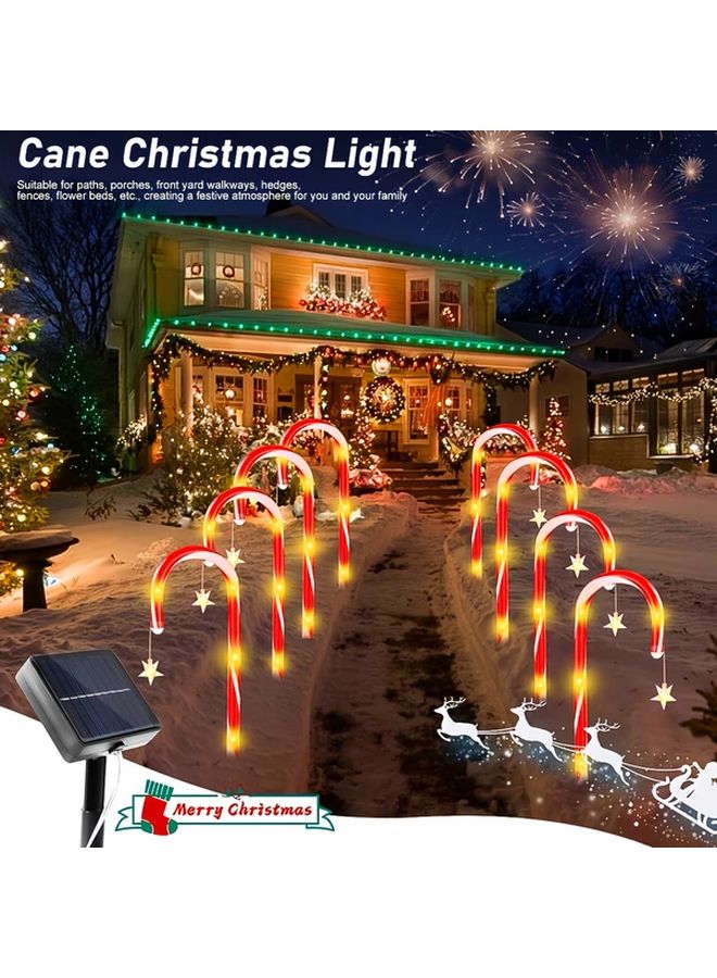 4 In 1 Solar Candy Cane Lights Outdoor Garden Decoration 8 Modes Weather Resistant - Image 2