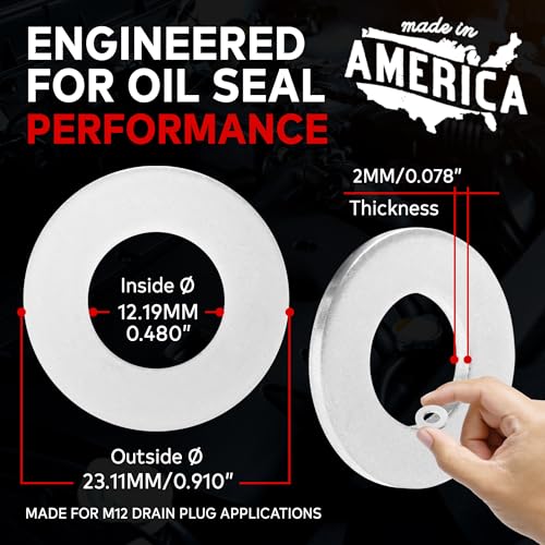 VOTEX - Made in USA - M12 12MM Oil Drain Plug Crush Washer Gasket Seal Ring for Infiniti, Lexus, Nissan, Toyota and More - 20 Pack - 90430-12031,11026-01M02,11026-JA00A,35178-30010,ACWM12-5 - Image 3