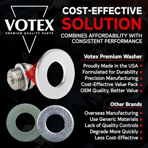 VOTEX - Made in USA - M12 12MM Oil Drain Plug Crush Washer Gasket Seal Ring for Infiniti, Lexus, Nissan, Toyota and More - 20 Pack - 90430-12031,11026-01M02,11026-JA00A,35178-30010,ACWM12-5 - Image 2