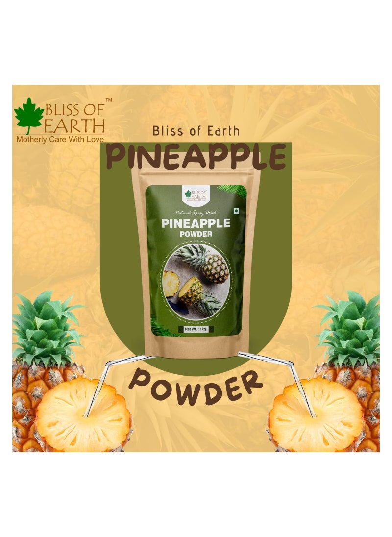 BLISS OF EARTH - 3x200GM Pineapple Powder Natural Spray Dried Great for Juices Jams Cake Ice Cream & Energy Drinks Pack of 5 - Image 1