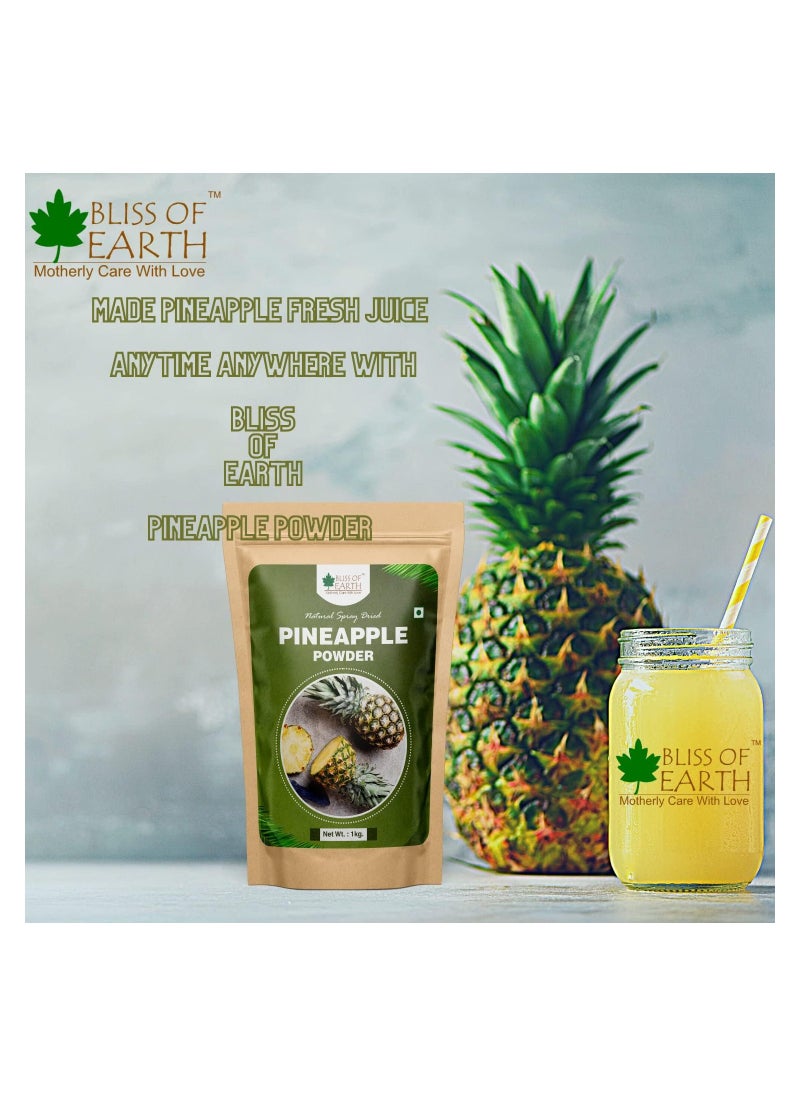 BLISS OF EARTH - 3x200GM Pineapple Powder Natural Spray Dried Great for Juices Jams Cake Ice Cream & Energy Drinks Pack of 5 - Image 1