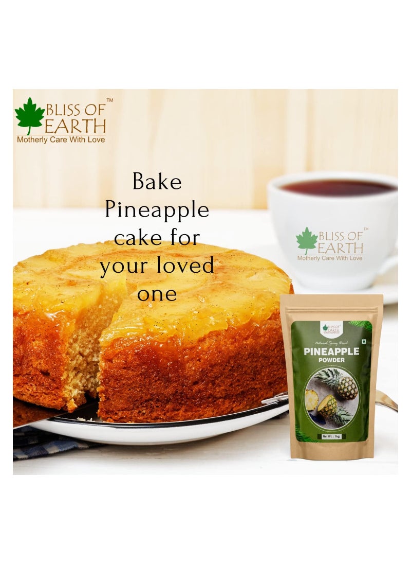 BLISS OF EARTH - 3x200GM Pineapple Powder Natural Spray Dried Great for Juices Jams Cake Ice Cream & Energy Drinks Pack of 5 - Image 1