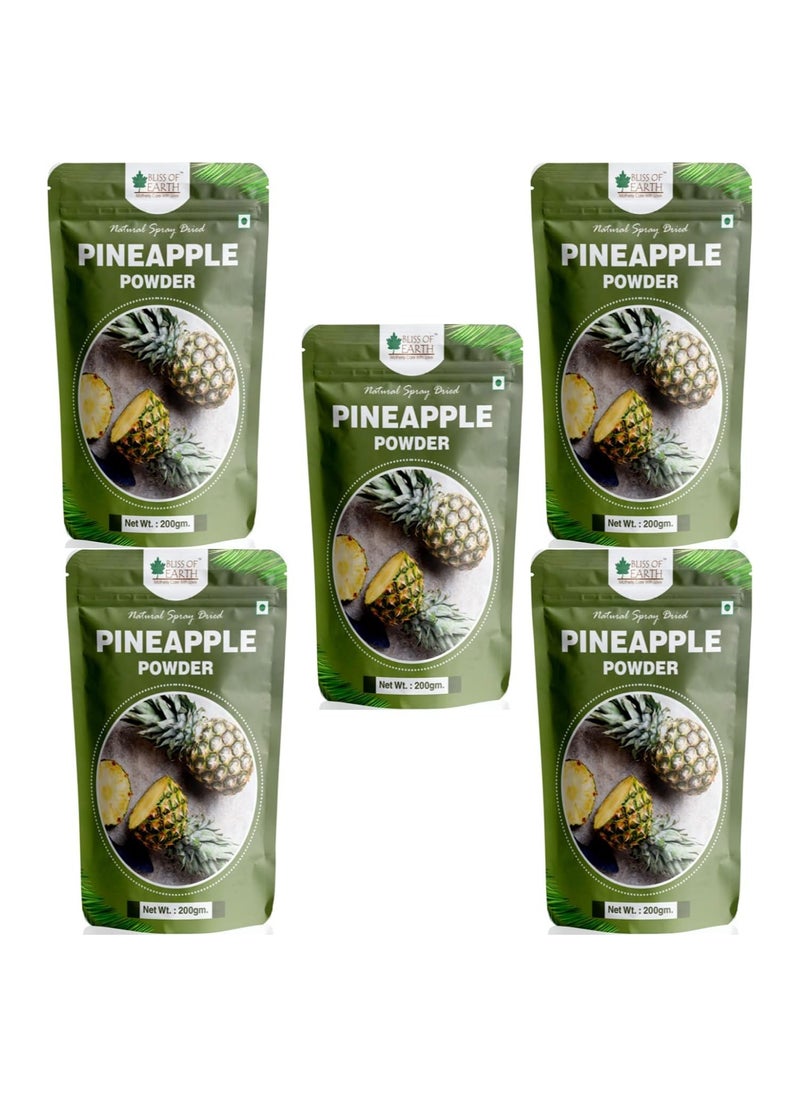 BLISS OF EARTH - 3x200GM Pineapple Powder Natural Spray Dried Great for Juices Jams Cake Ice Cream & Energy Drinks Pack of 5 - Image 1
