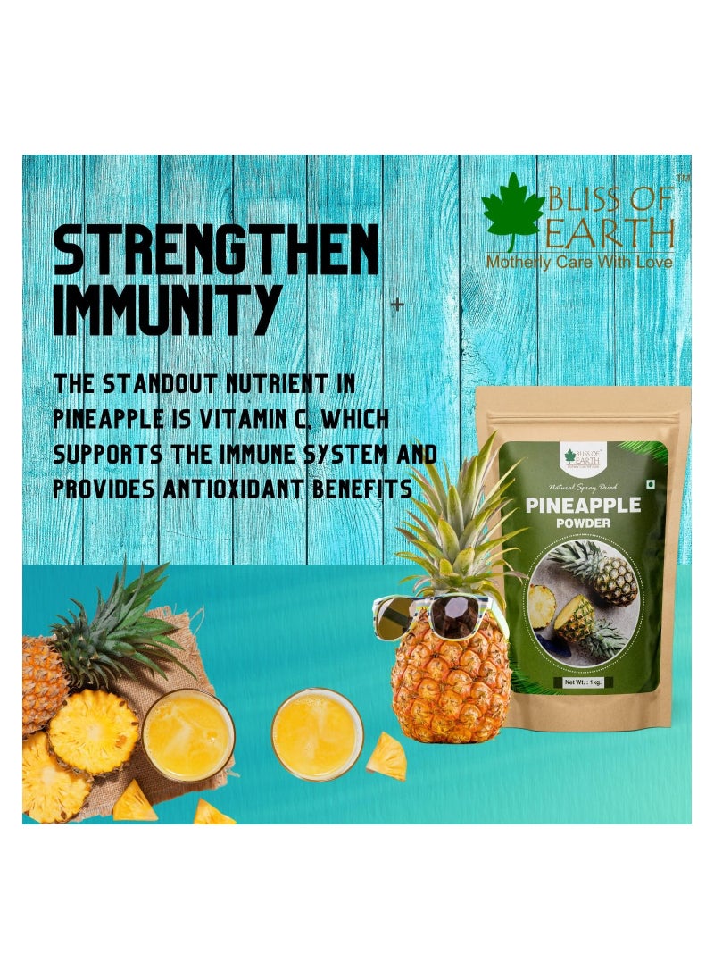 BLISS OF EARTH - 3x200GM Pineapple Powder Natural Spray Dried Great for Juices Jams Cake Ice Cream & Energy Drinks Pack of 5 - Image 1