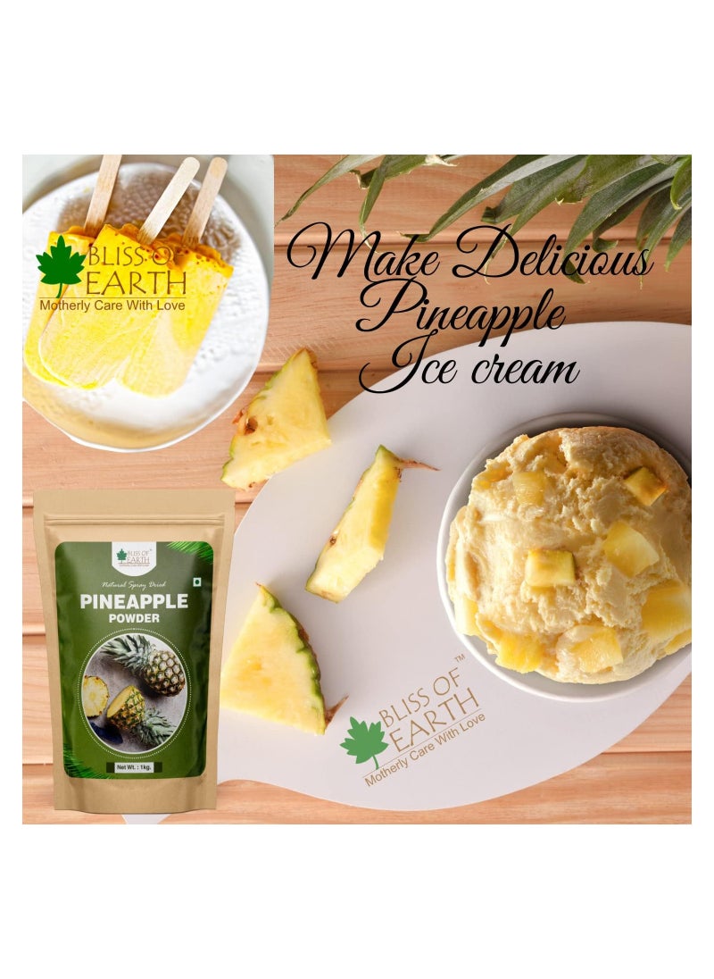 BLISS OF EARTH - 3x200GM Pineapple Powder Natural Spray Dried Great for Juices Jams Cake Ice Cream & Energy Drinks Pack of 5 - Image 1