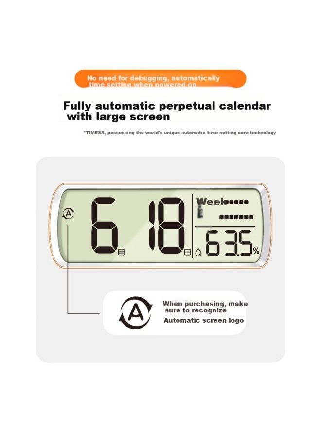 Timess Automatic Time Calibration Radio Controlled Wall Clock Living Room Clock Household Temperature And Humidity Classroom Clock 36Cm - Image 2