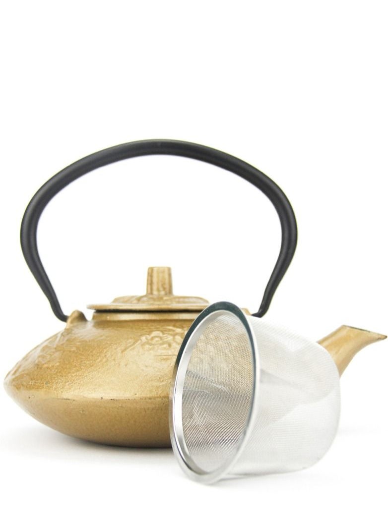 Tealand - Tea Lovers Delight Stylish and Functional Cast Iron Teapot with Infuser for Loose Leaf and Tea Bags 0.65L Gold - Image 1
