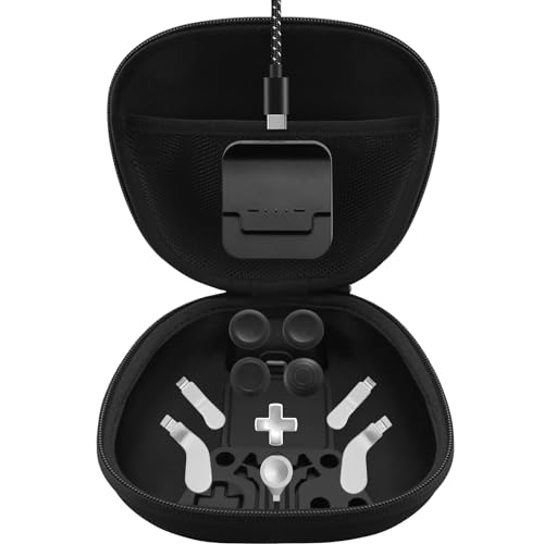 BSUZUN Complete Component Pack for Xbox Elite Controller Series 2 - Accessories Include Carrying Case, Charging Dock, 4 Thumbsticks, 4 Paddles, 1 D-pad, Charging Cable, and Adjustment Tool(Silver) - Image 1