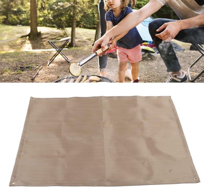 HEEPDD Fireproof Mat, Fiberglass High Temperature Fire Pit Mat 100x80cm for BBQ Cooking Camping (Medium: Approx. 17.6x16.2x10cm / 6.93x6.38x3.94in) - Image 3
