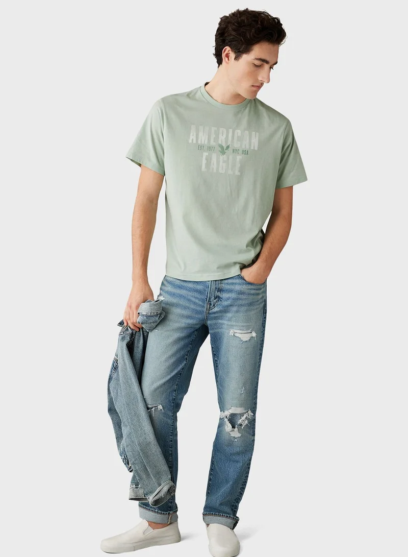 امريكان ايجل Logo Graphic Crew Neck T-Shirt