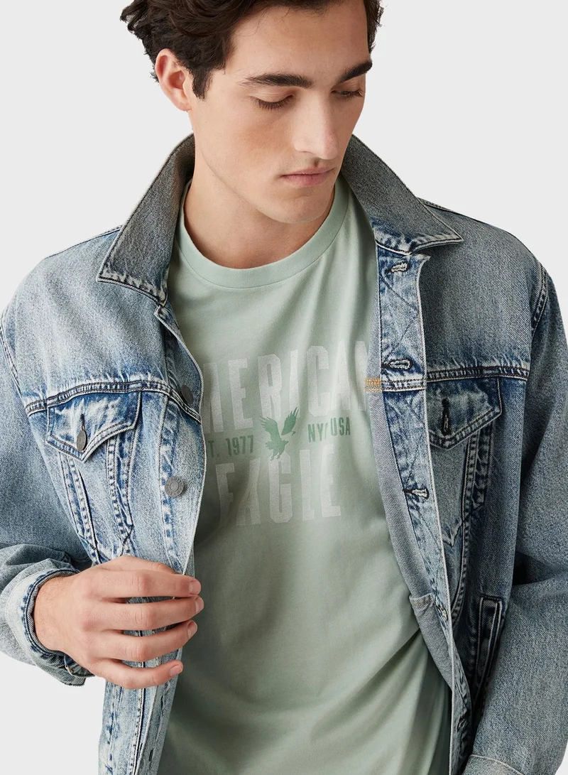 امريكان ايجل Logo Graphic Crew Neck T-Shirt