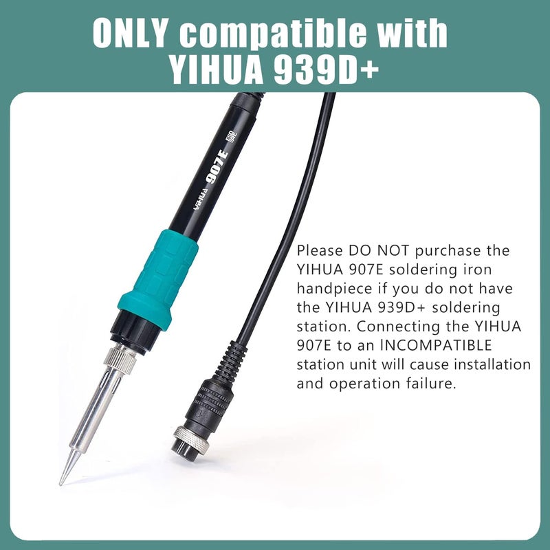 YIHUA 907E Green Grip Replacement Soldering Iron Handle for YIHUA 939D Soldering StationGreen - Image 2