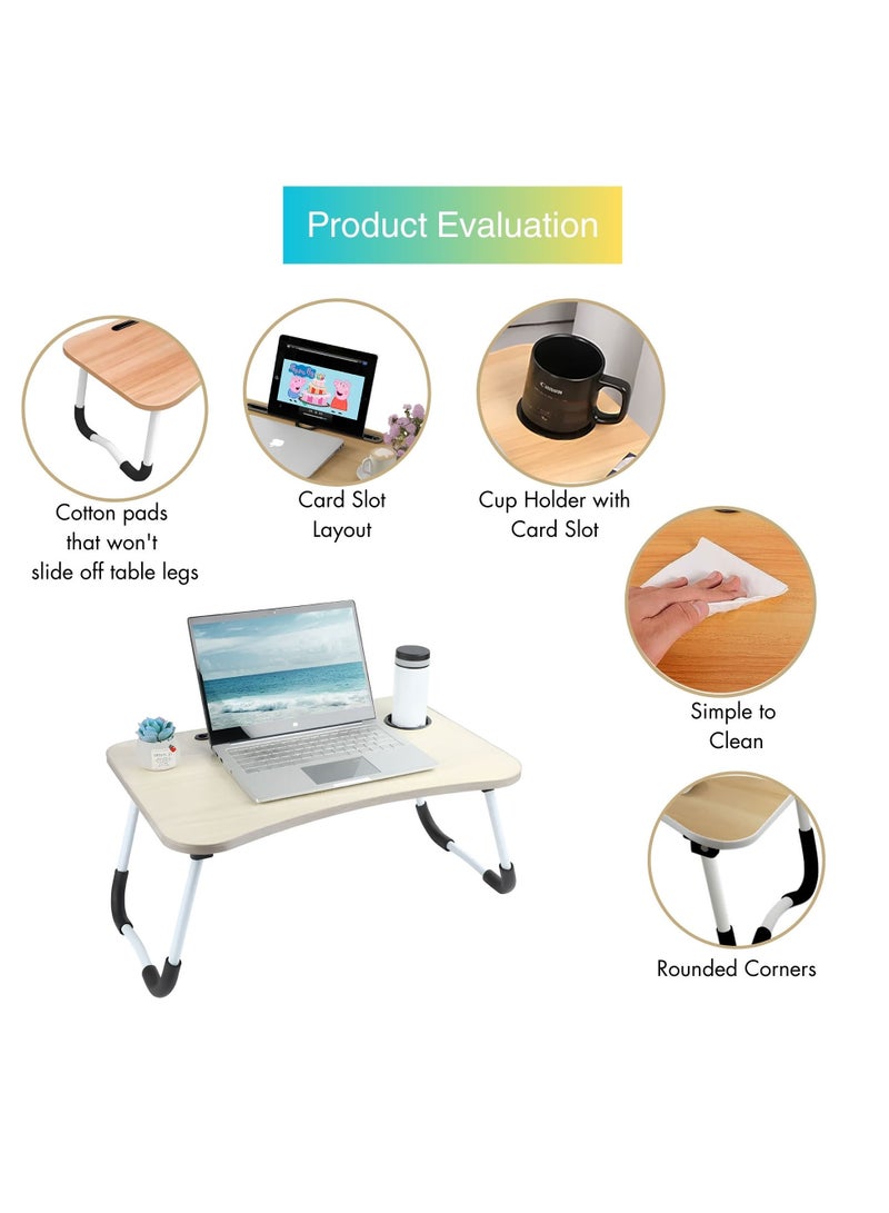 Folding Bed Laptop Table With Cup Holder Assorted Color 60x40x28cm - Image 4