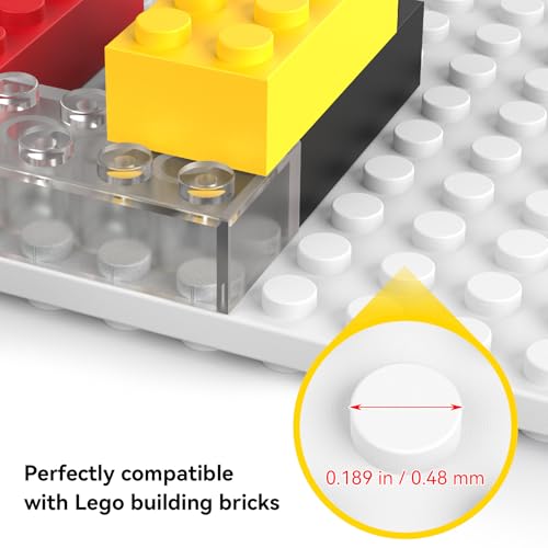 BlissBox 9-Pack Floating Shelves for Wall Compatible with Lego Building Bricks, 5x5.5inch Dual‑Sided 16x17 Studs for Toy Brick Storage and Display, ABS Display Shelves for Room Decor, White - Image 2