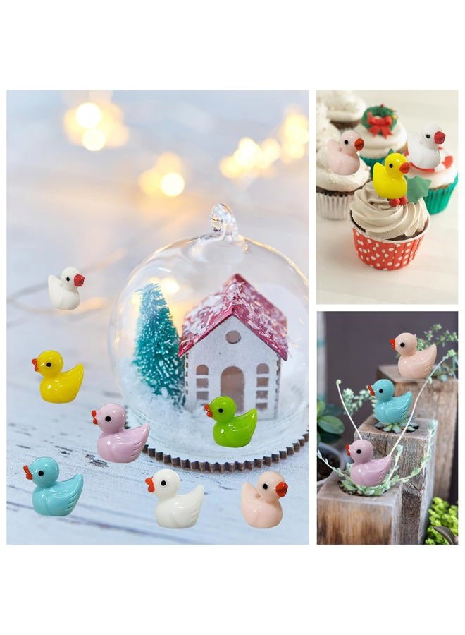 Kuanfine 60 Pcs Tiny Duck Figures Mini Resin Duck Miniature Bead Slime Charms for Dollhouse Garden Landscape Aquarium Decoration(Yellow) - Image 5