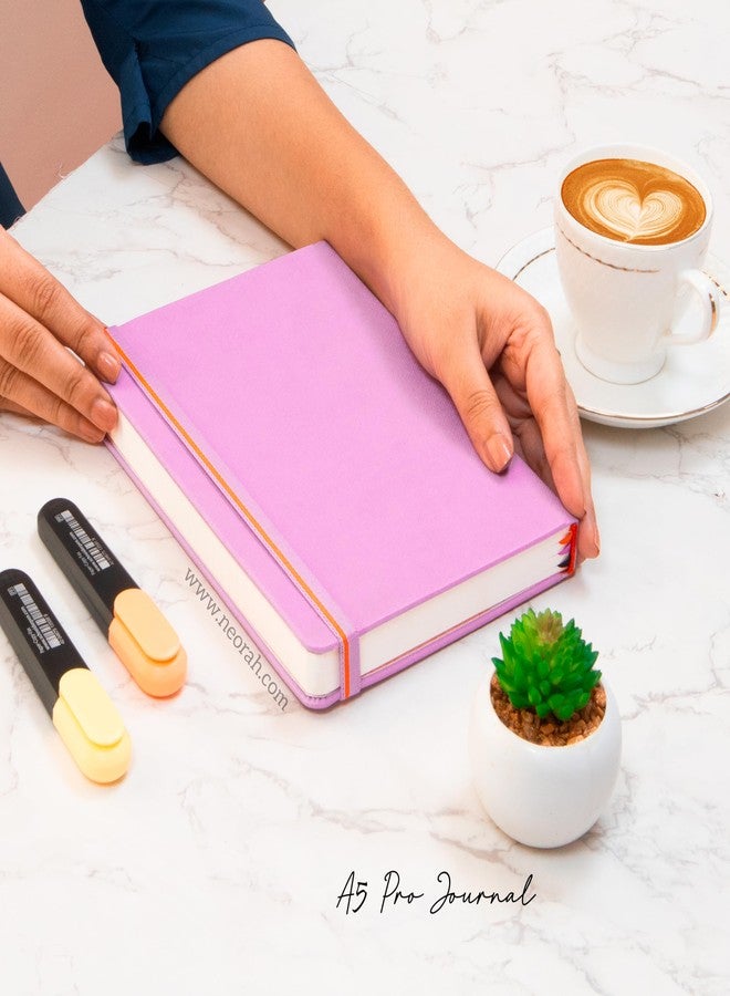 NEORAH - A5 Dot Grid PROFESSIONAL Journal -135 Gsm-(210x148 mm)-Hardcover Dotted Noteook-|Back Pocket|3 Silk Book Mark |208 Pages- Completely HANDMADE for journaling,writing,Note Taking - LAVENDER - Image 2