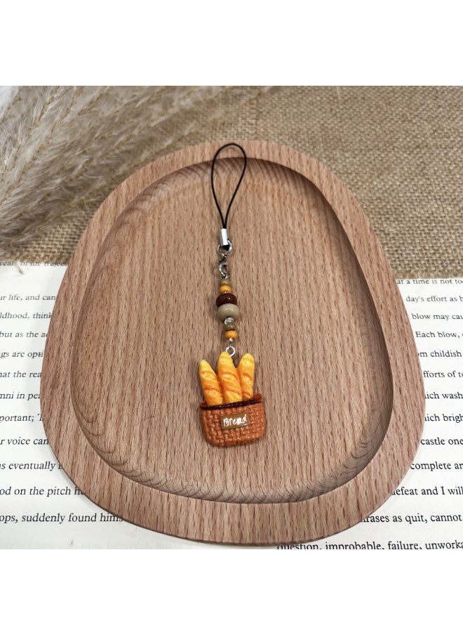 NIBEMINENT Phone Charm/ Chain Strap for Women Girls, Simulated Food Toys Cell Phone Case Lanyard Wrist Strap 