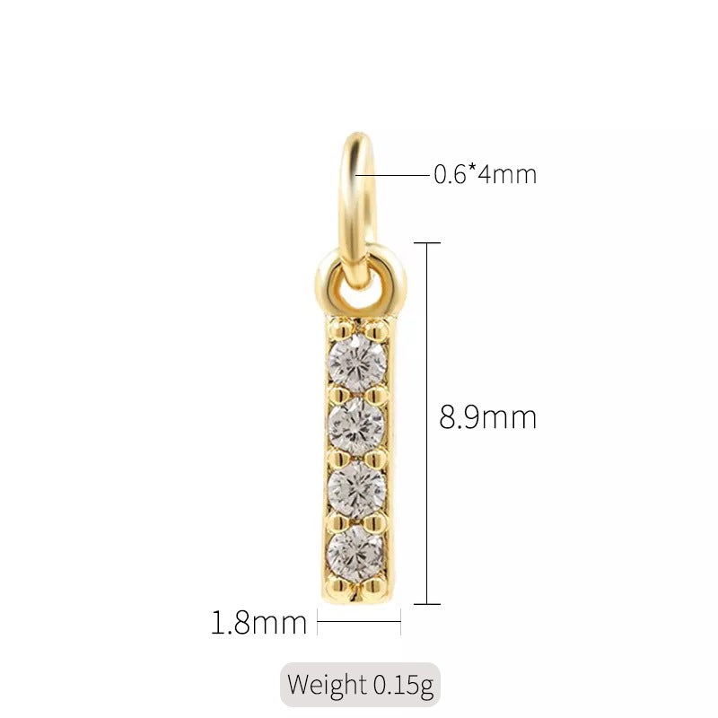 Exquisite simple micro inlaid zircon English 26 letter pendant necklace women 14k gold color pendant diy jewelry accessories H-10316（I）