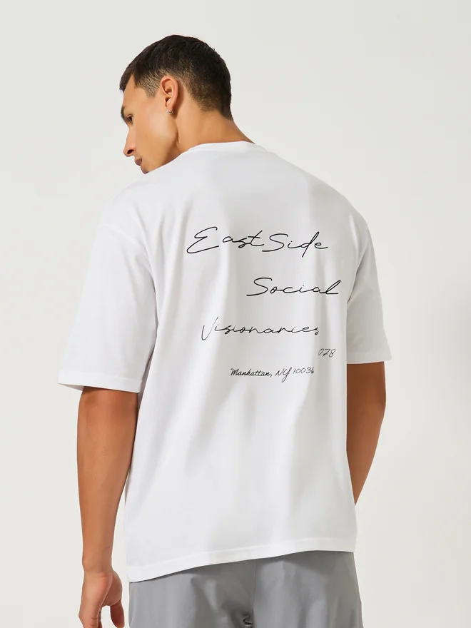 Styli Styli Minimal Slogan Print Oversized T-Shirt