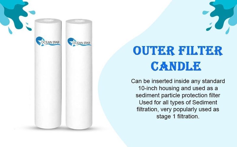 OCEAN STAR TECHNOLOGIES Dotted 10 Inch High Density Spun Pre-Filter (5 Micron Pp Spun) Cartridge Compatible For 10 Inch Pre-Filter Housing Of All Water Purifier (95 Grams) | Pack Of 2 Spun - Image 4