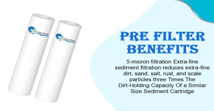 OCEAN STAR TECHNOLOGIES Dotted 10 Inch High Density Spun Pre-Filter (5 Micron Pp Spun) Cartridge Compatible For 10 Inch Pre-Filter Housing Of All Water Purifier (95 Grams) | Pack Of 2 Spun - Image 2