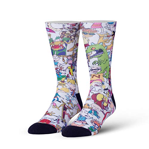 Odd Sox Cool Socks - 90s Nickelodeon Cartoon Squad - Retro TV Novelty Crew Socks - Size Large for Men & Women - Funny Nostalgia Fun - Comfy Cotton Blend - Great Gift for Cartoon Fans, Birthdays, Holidays - Image 1